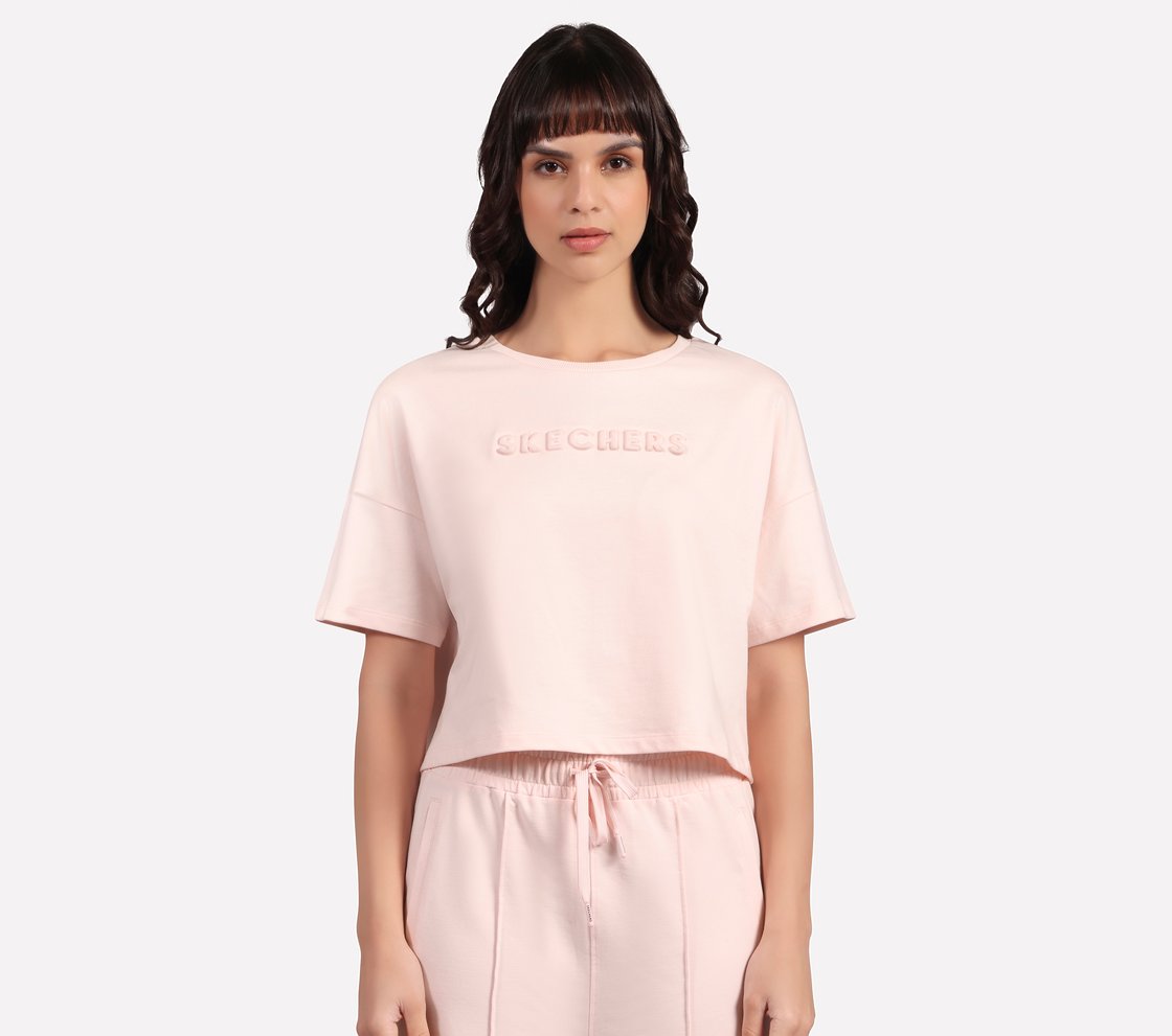 EMBOSSED BOXY FIT T-SHIRT, NEON PINK/YELLOW Apparel Lateral View
