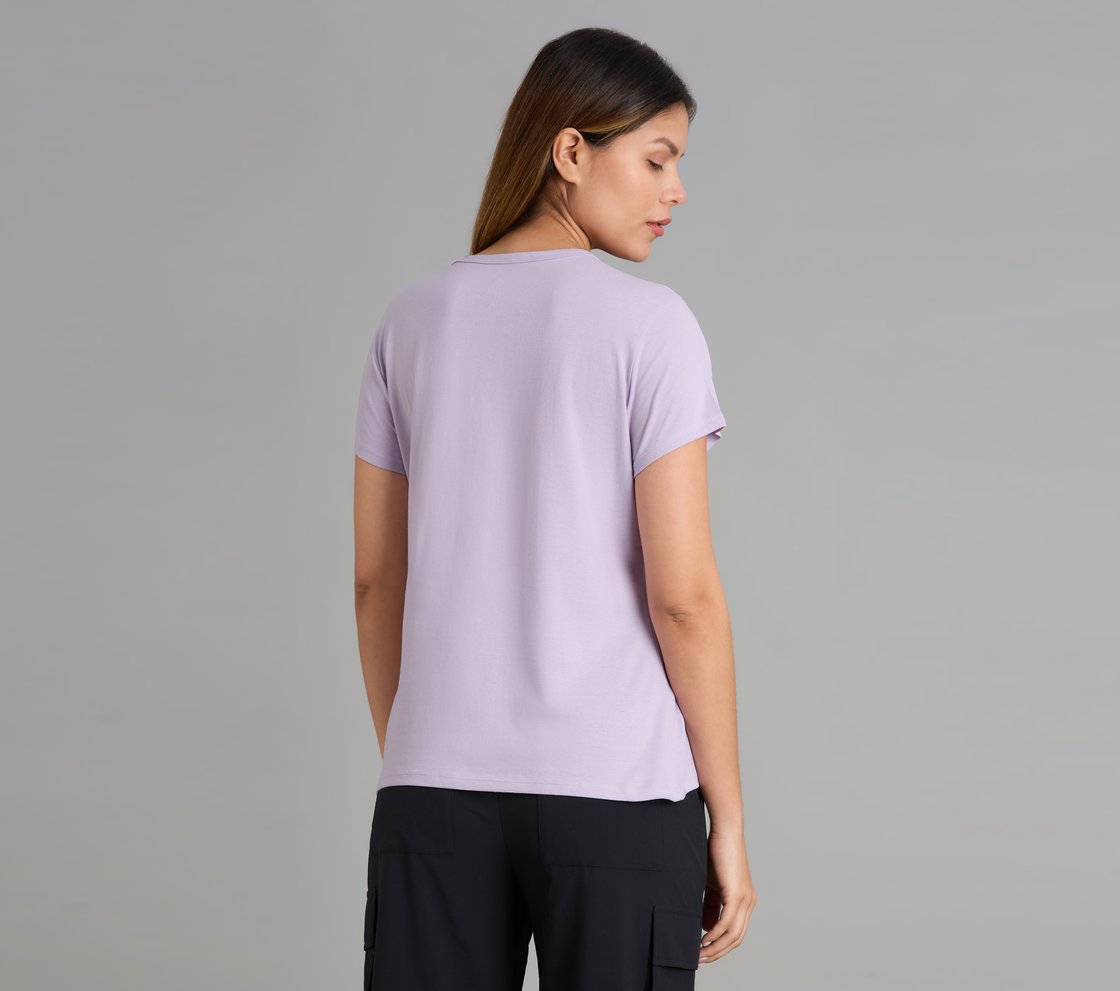 CREW NECK DIAMONTE T-SHIRT, PURPLE/LAVENDER Apparel Left View