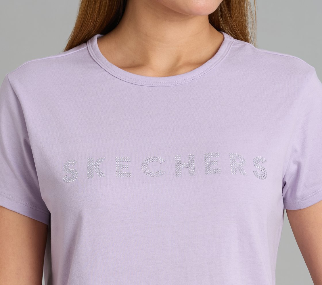 CREW NECK DIAMONTE T-SHIRT, PURPLE/LAVENDER Apparel Right View