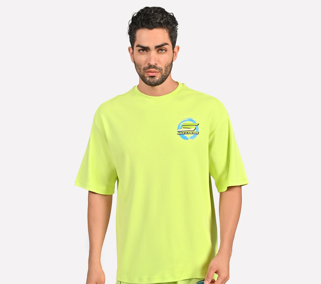 PICKLEBALL OVERSIZE T-SHIRT, LIME Apparel Lateral View