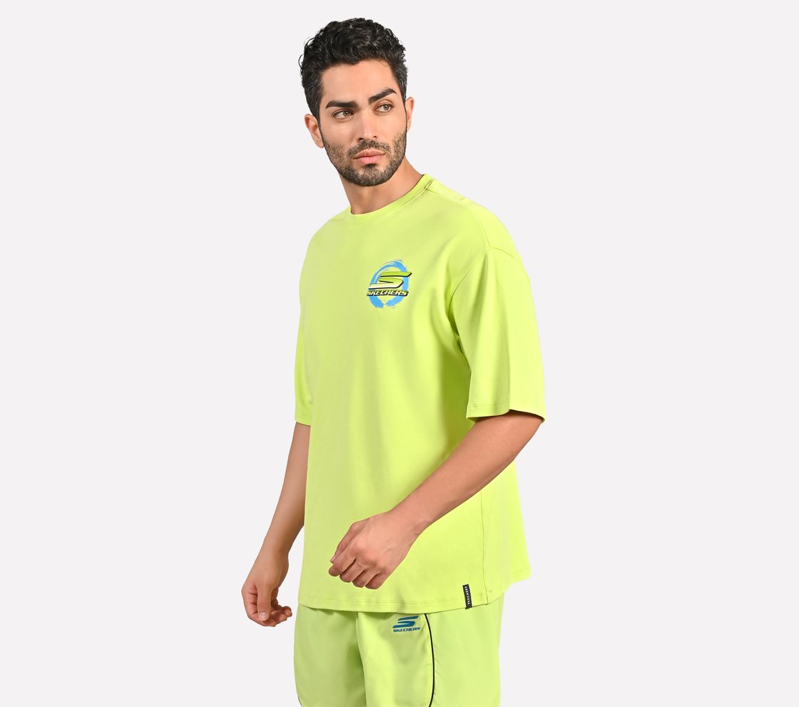 PICKLEBALL OVERSIZE T-SHIRT, LIME Apparel Top View