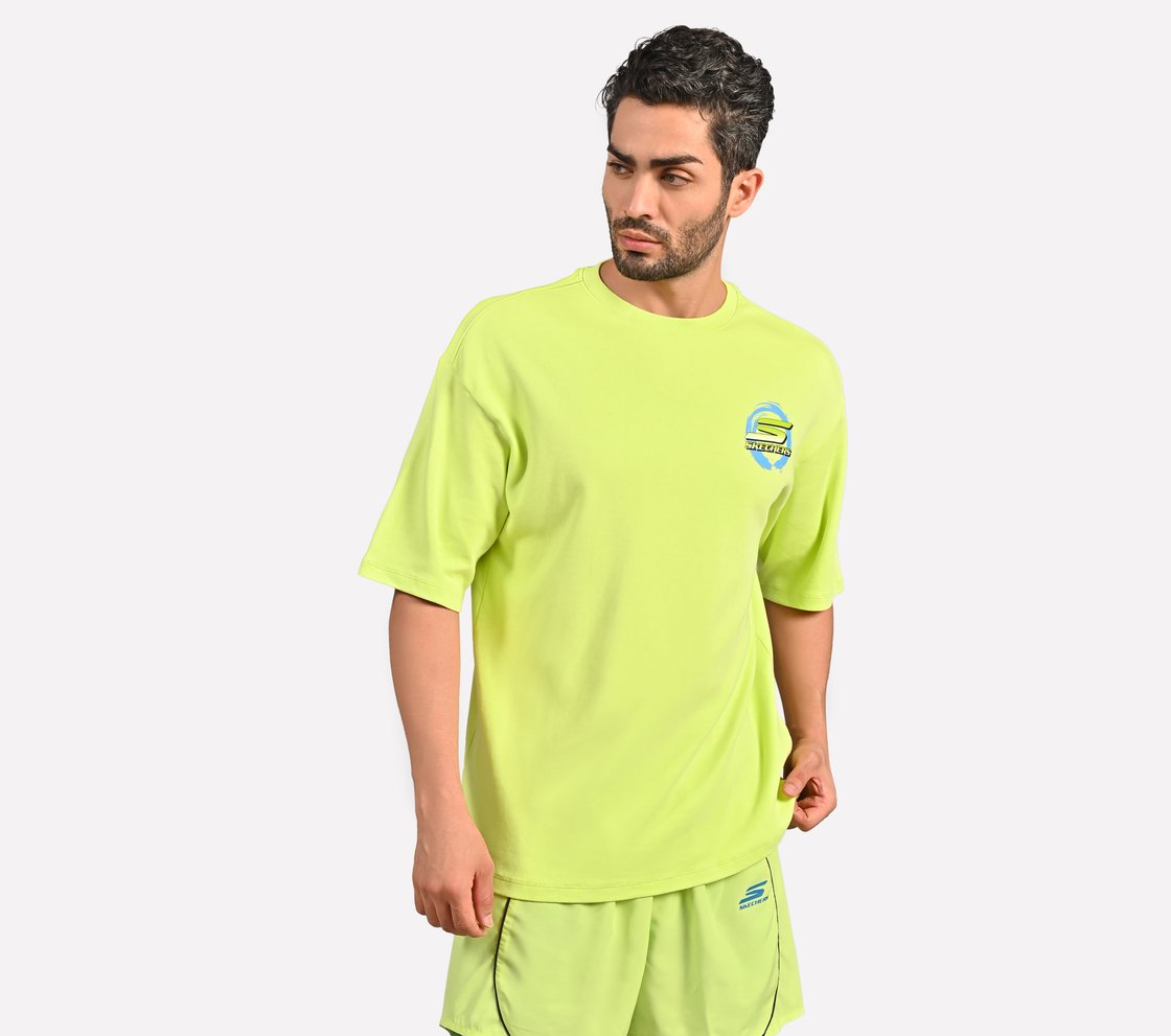PICKLEBALL OVERSIZE T-SHIRT, LIME Apparel Bottom View
