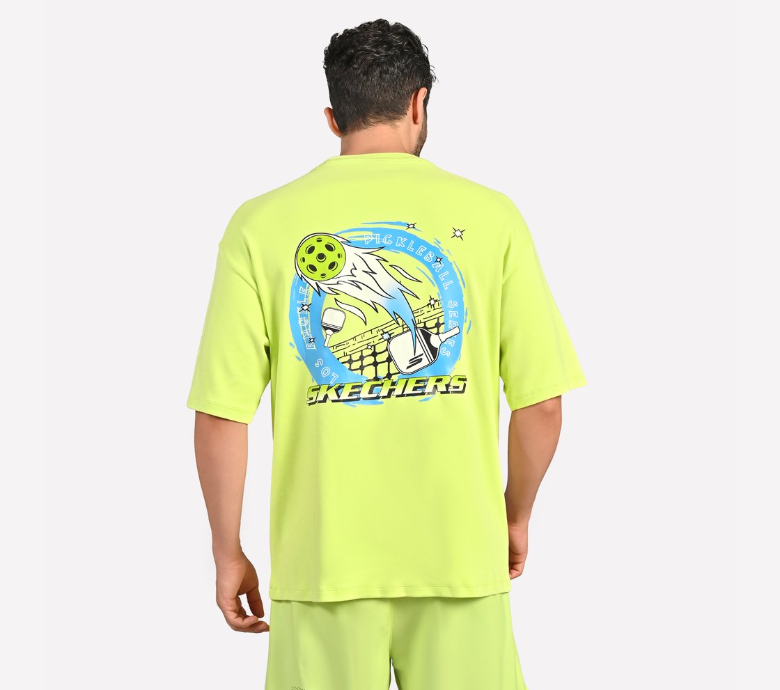 PICKLEBALL OVERSIZE T-SHIRT, LIME Apparel Left View