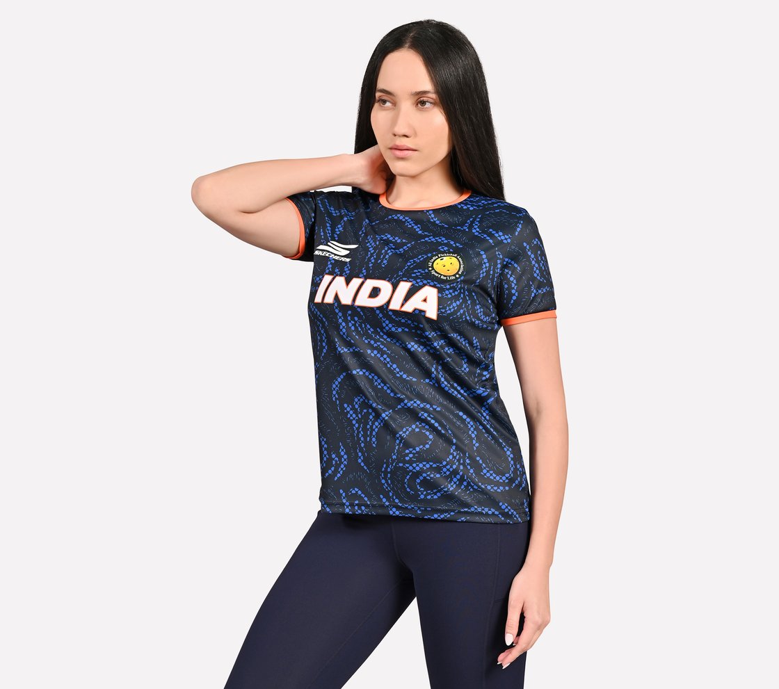 AIPA YY PICKLEBALL T-SHIRT, NAVY Apparel Top View