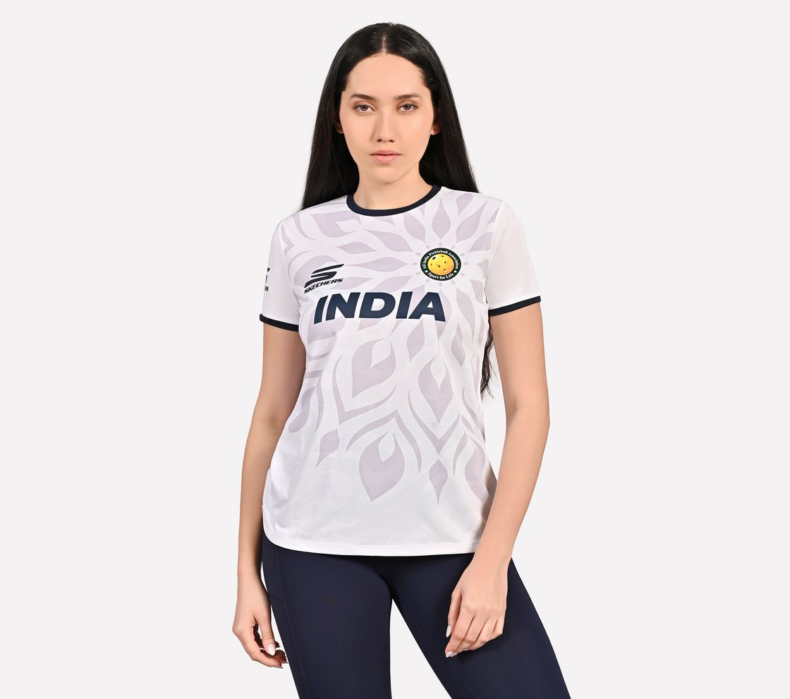 AIPA YY PICKLEBALL TEE, WHITE Apparel Lateral View