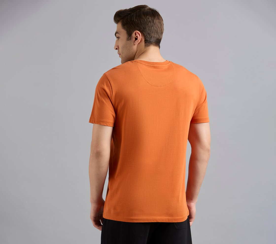 SKECHERS HAND PAINTED TEE, CHARCOAL/ORANGE Apparel Left View