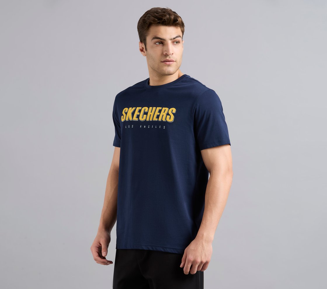 SKECHERS HAND PAINTED TEE, NAVY