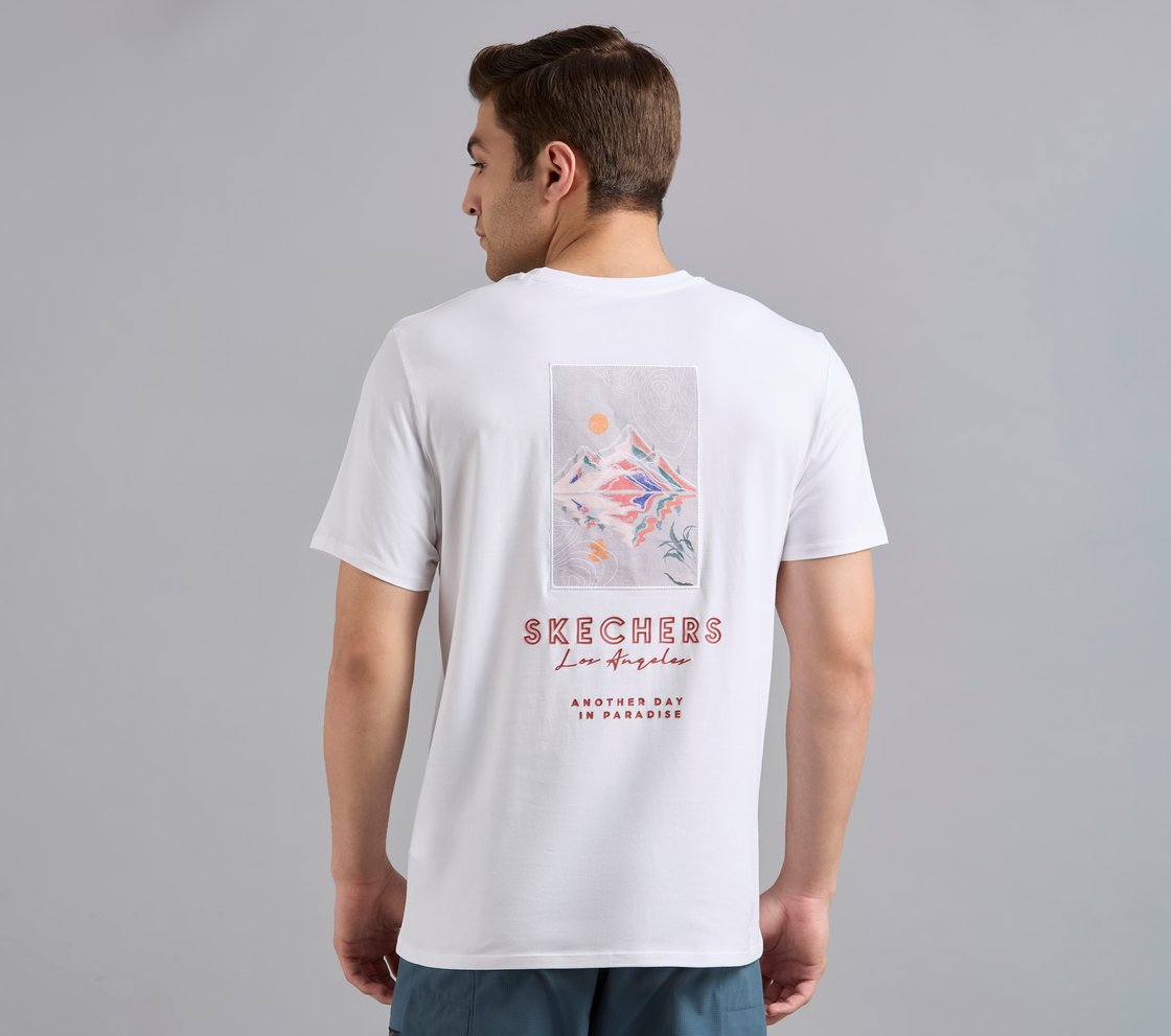 APPLIQUE PRINT T-SHIRT, WHITE Apparel Left View