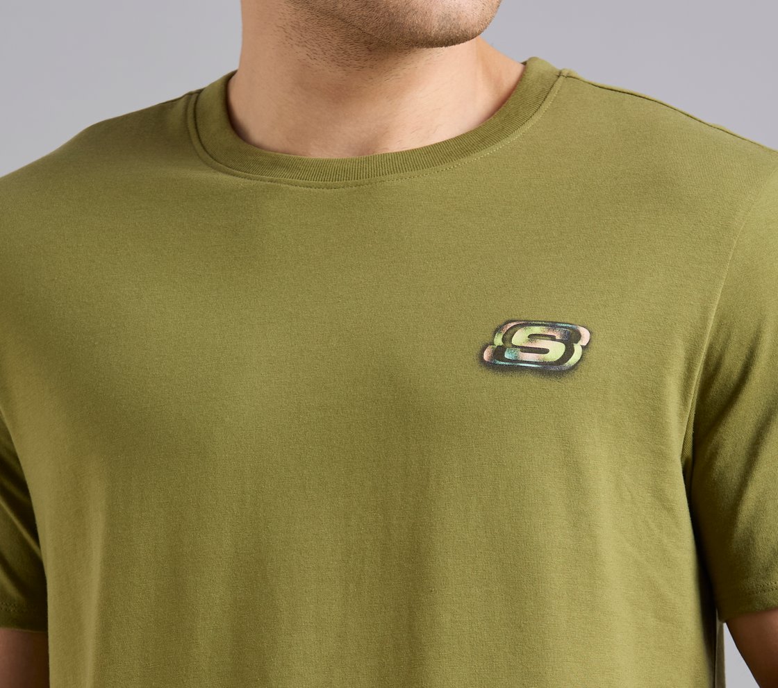 ANIME SPRAY APPLIQUE TEE, BROWN/SAGE