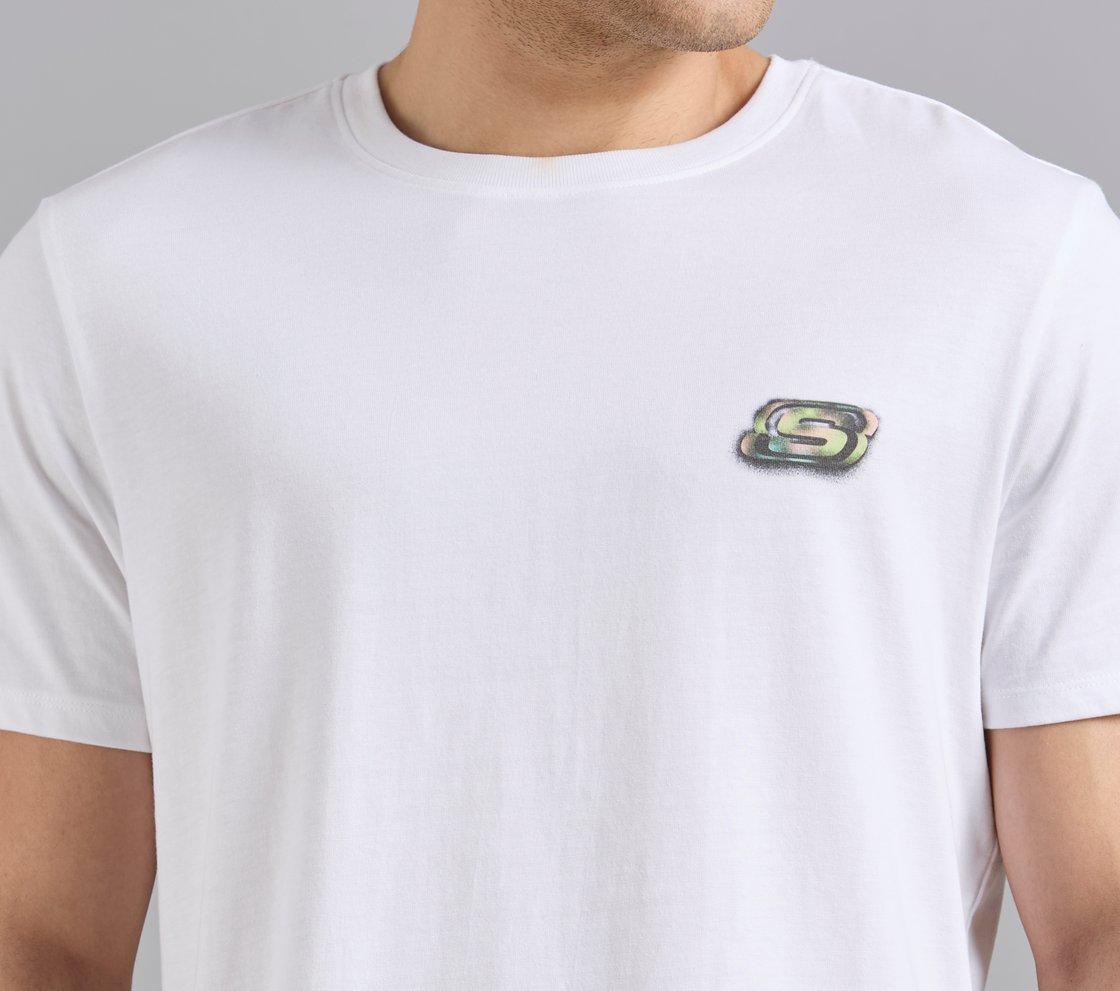 ANIME SPRAY APPLIQUE TEE, WHITE Apparel Right View