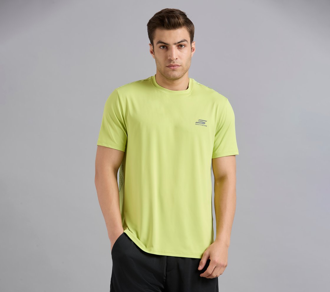 OVERBRANDING PICKLEBALL TEE, MINT/YELLOW Apparel Lateral View