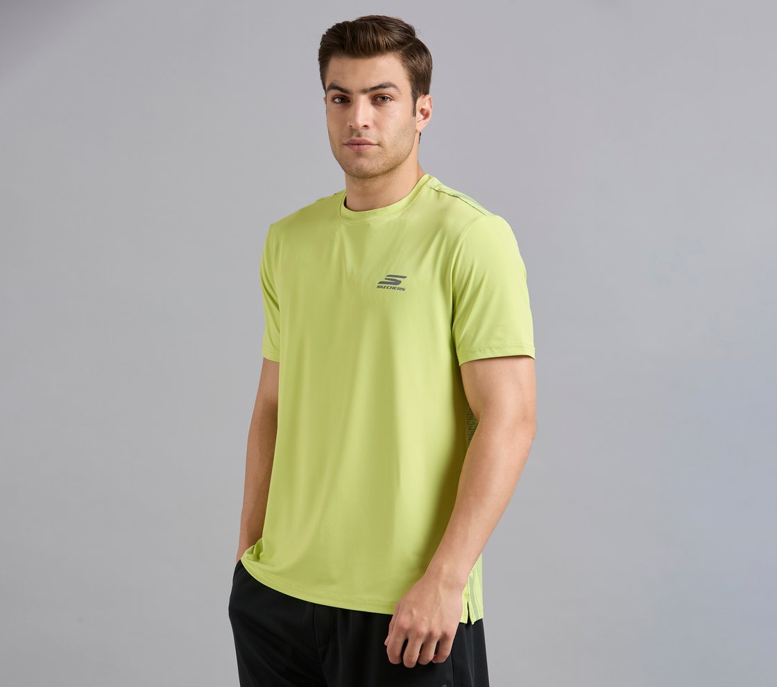 OVERBRANDING PICKLEBALL TEE, MINT/YELLOW Apparel Top View
