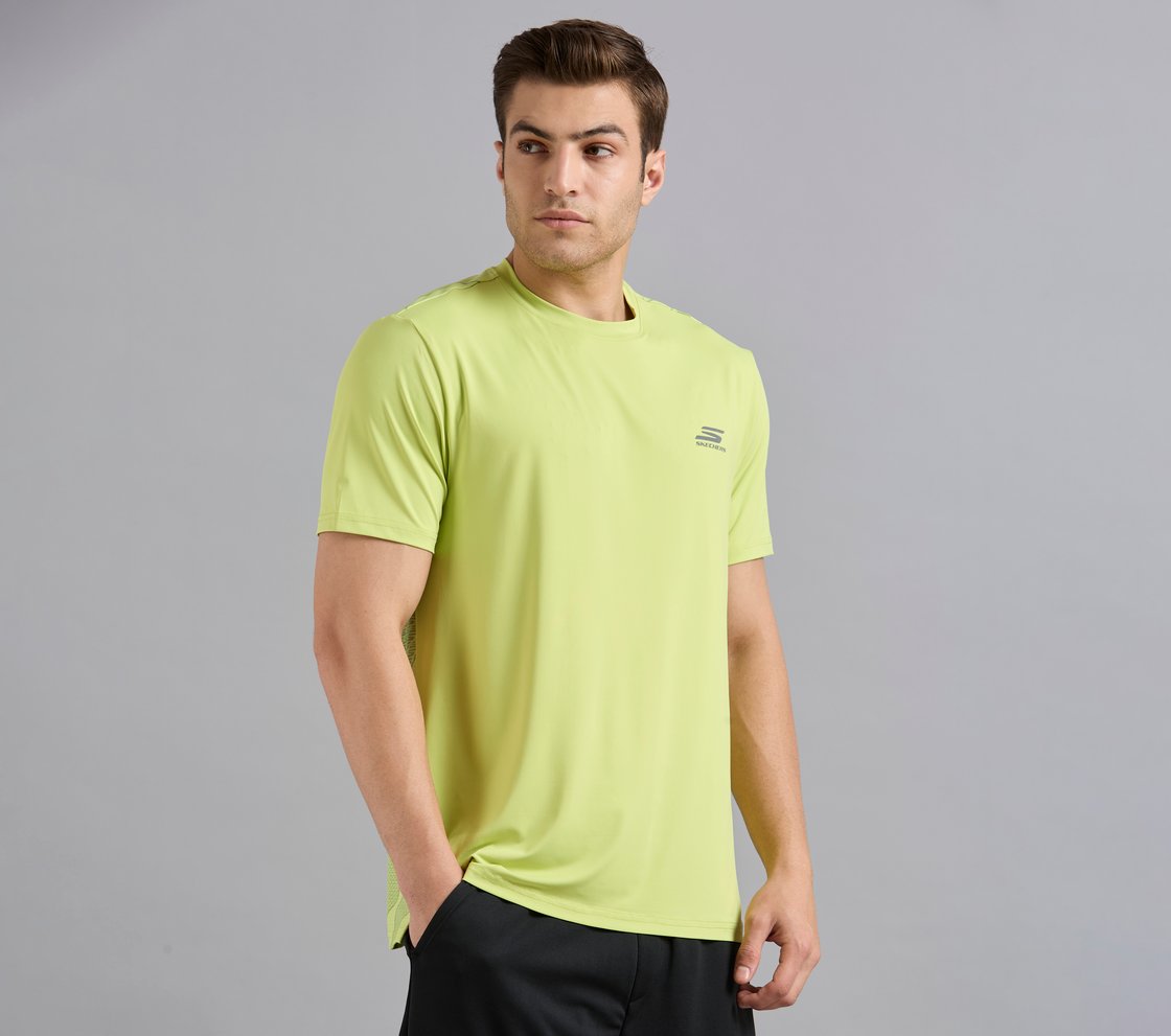 OVERBRANDING PICKLEBALL TEE, MINT/YELLOW Apparel Bottom View