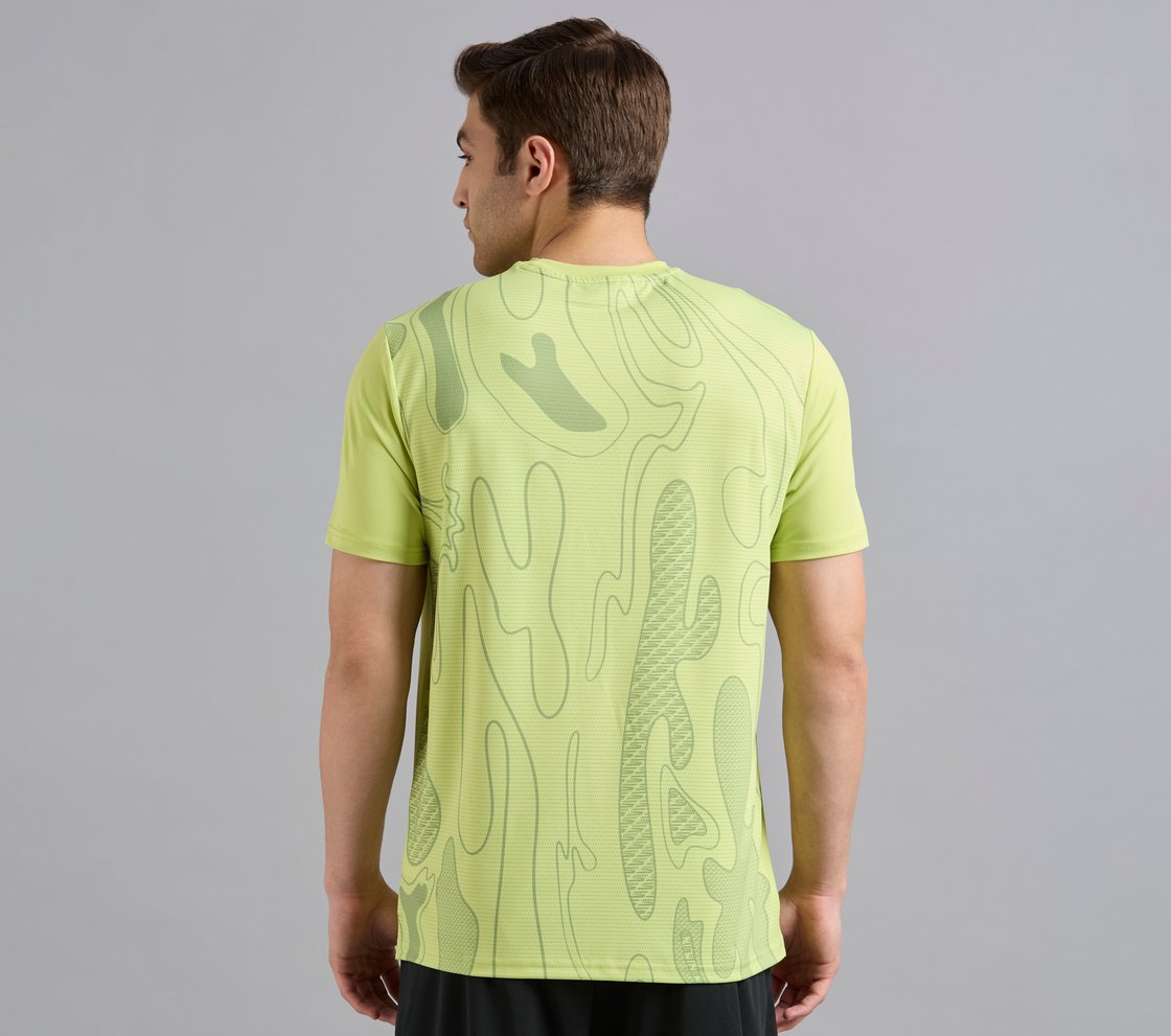 OVERBRANDING PICKLEBALL TEE, MINT/YELLOW Apparel Left View