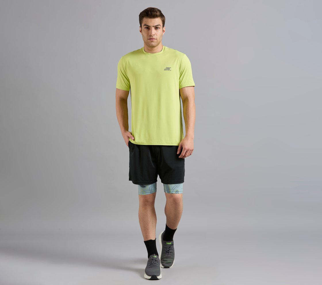 OVERBRANDING PICKLEBALL TEE, MINT/YELLOW Apparel Right View