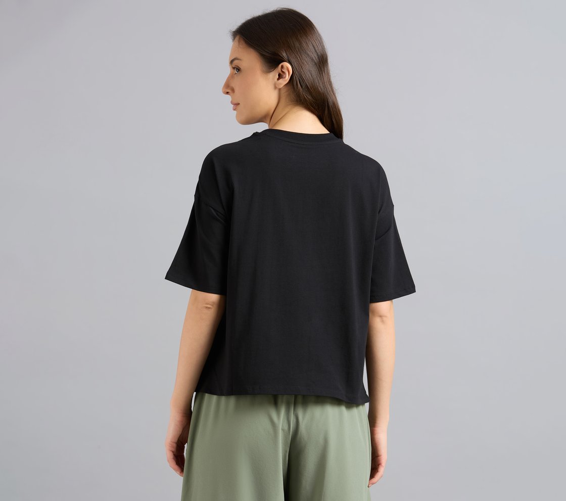 GEL PRINT OVERSIZED TEE, BLACK