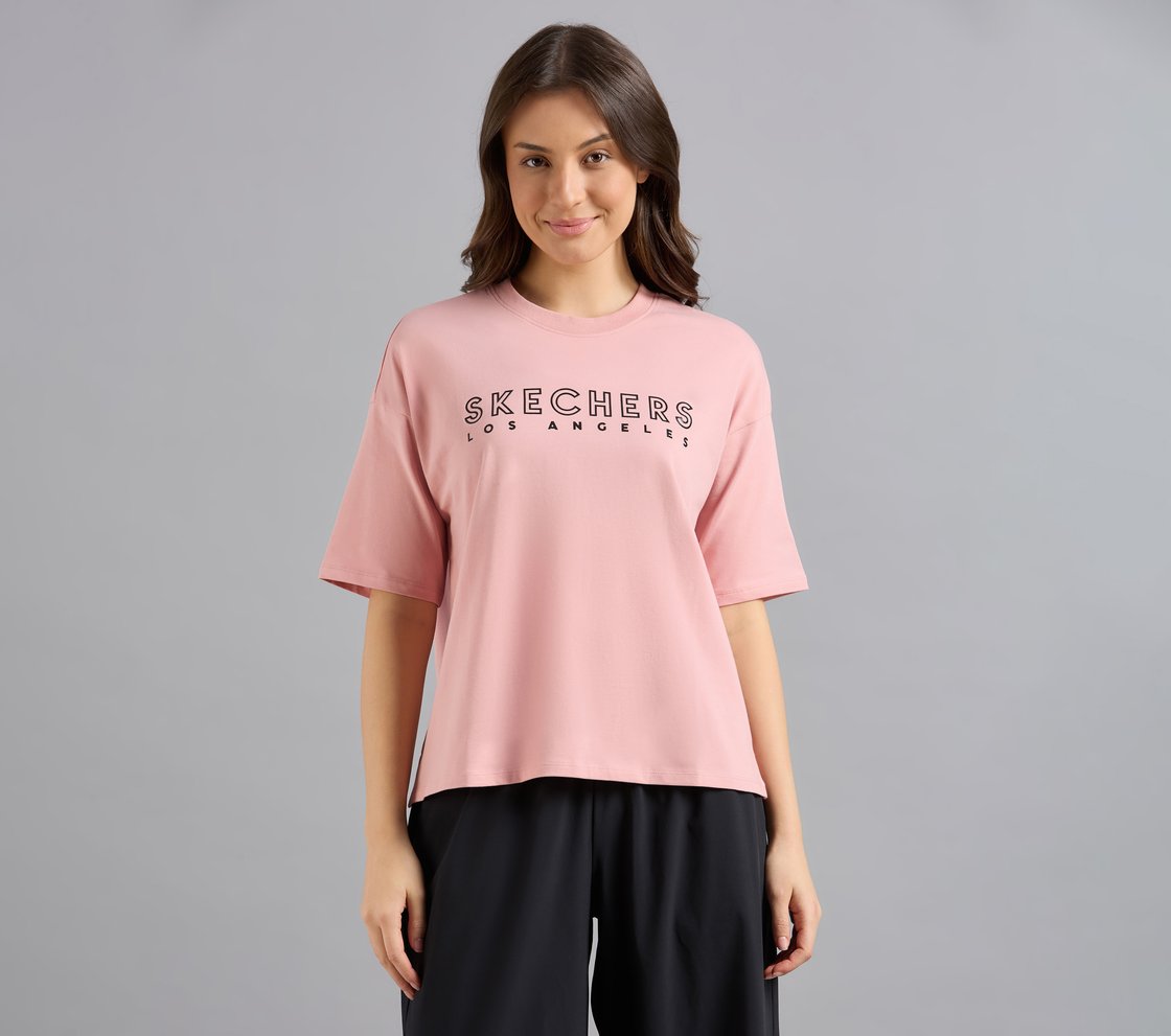 GEL PRINT OVERSIZED TEE, PURPLE/YELL