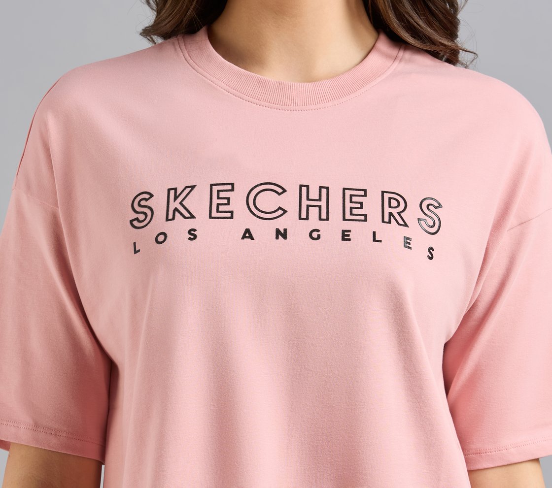 GEL PRINT OVERSIZED TEE, PURPLE/YELL