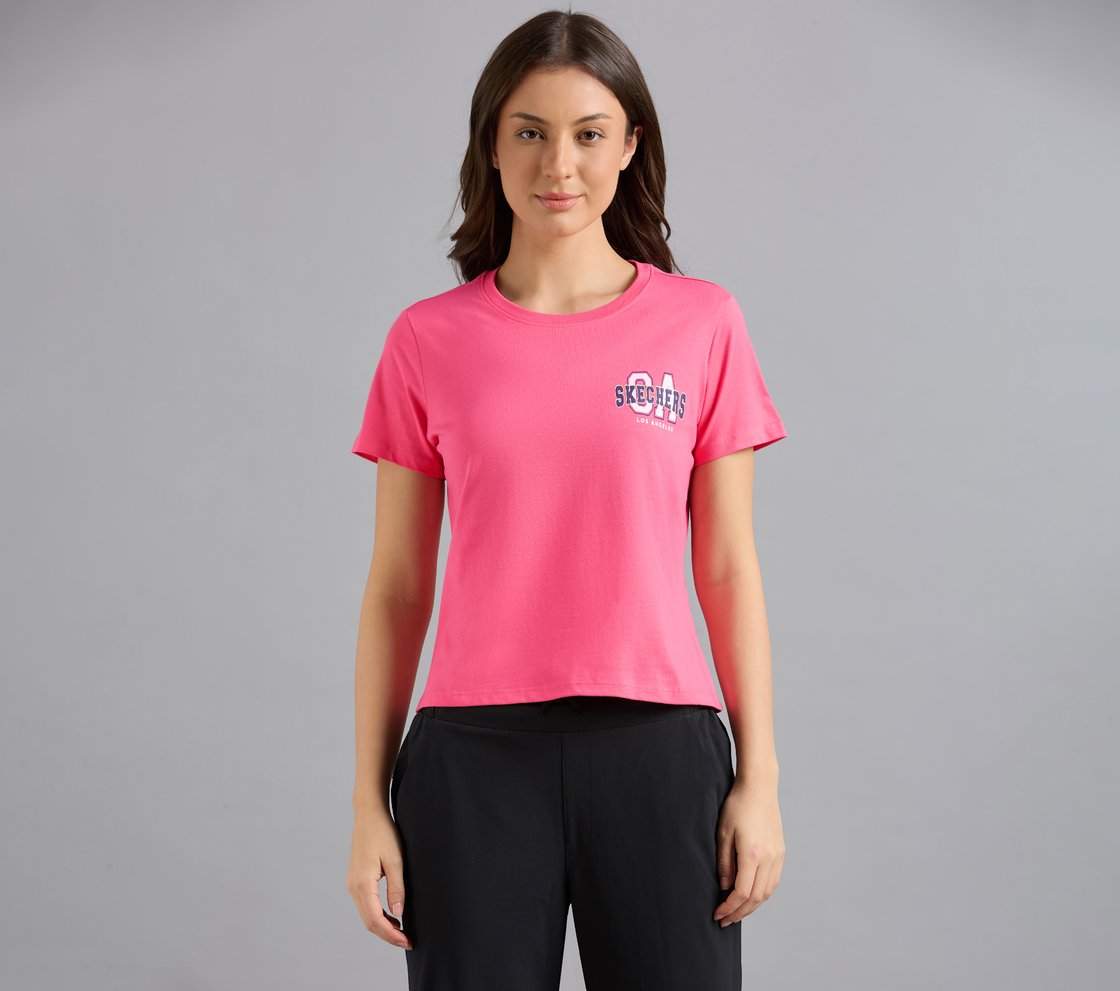 L.A. PLACEMENT PRINT T-SHIRT, H.PINK