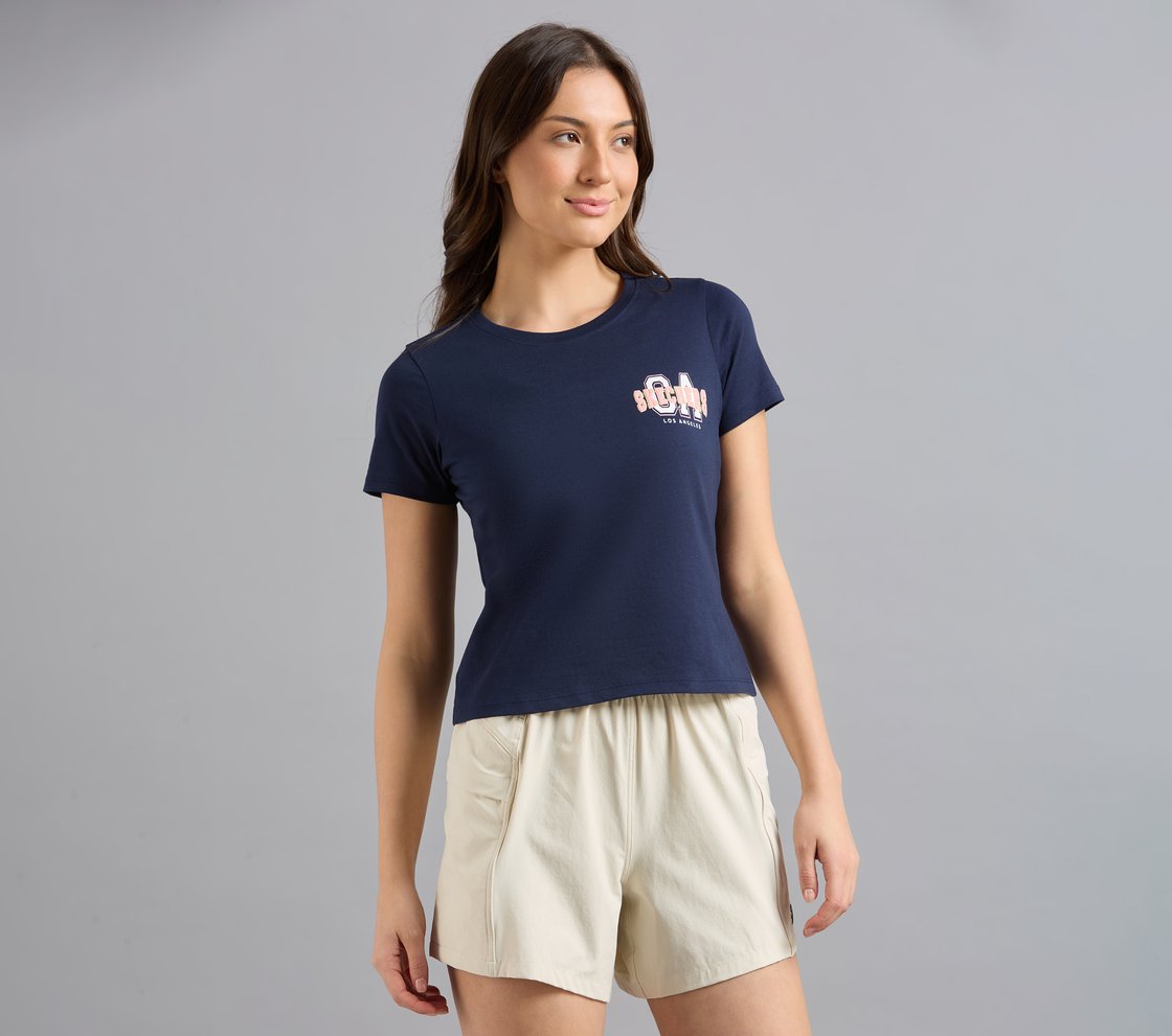 L.A. PLACEMENT PRINT T-SHIRT, NAVY Apparel Bottom View