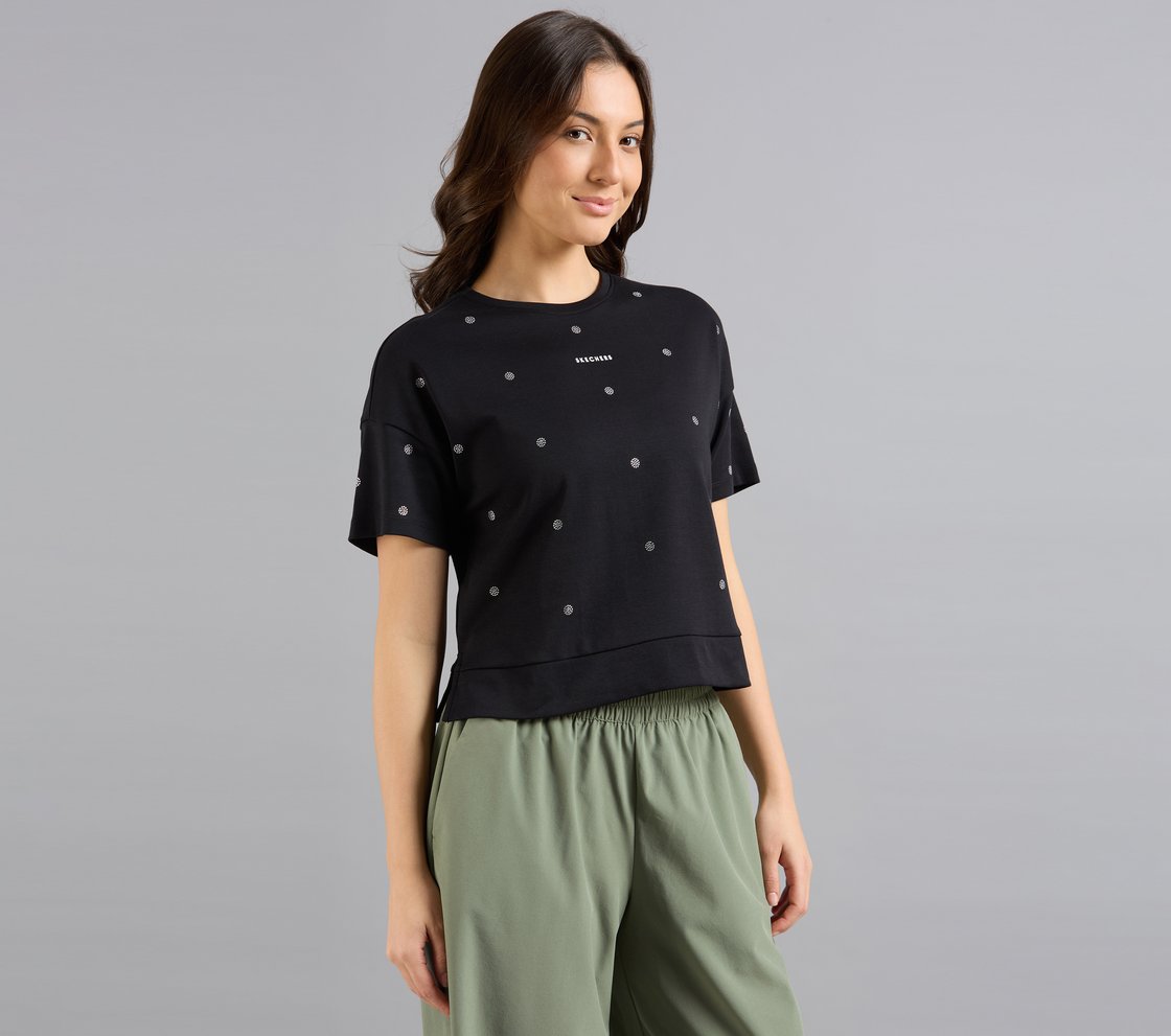ALL OVER RHINESTONE T-SHIRT, BLACK