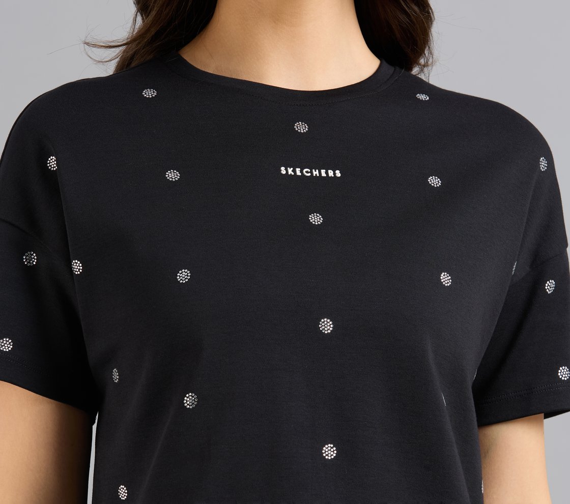 ALL OVER RHINESTONE T-SHIRT, BLACK Apparel Right View