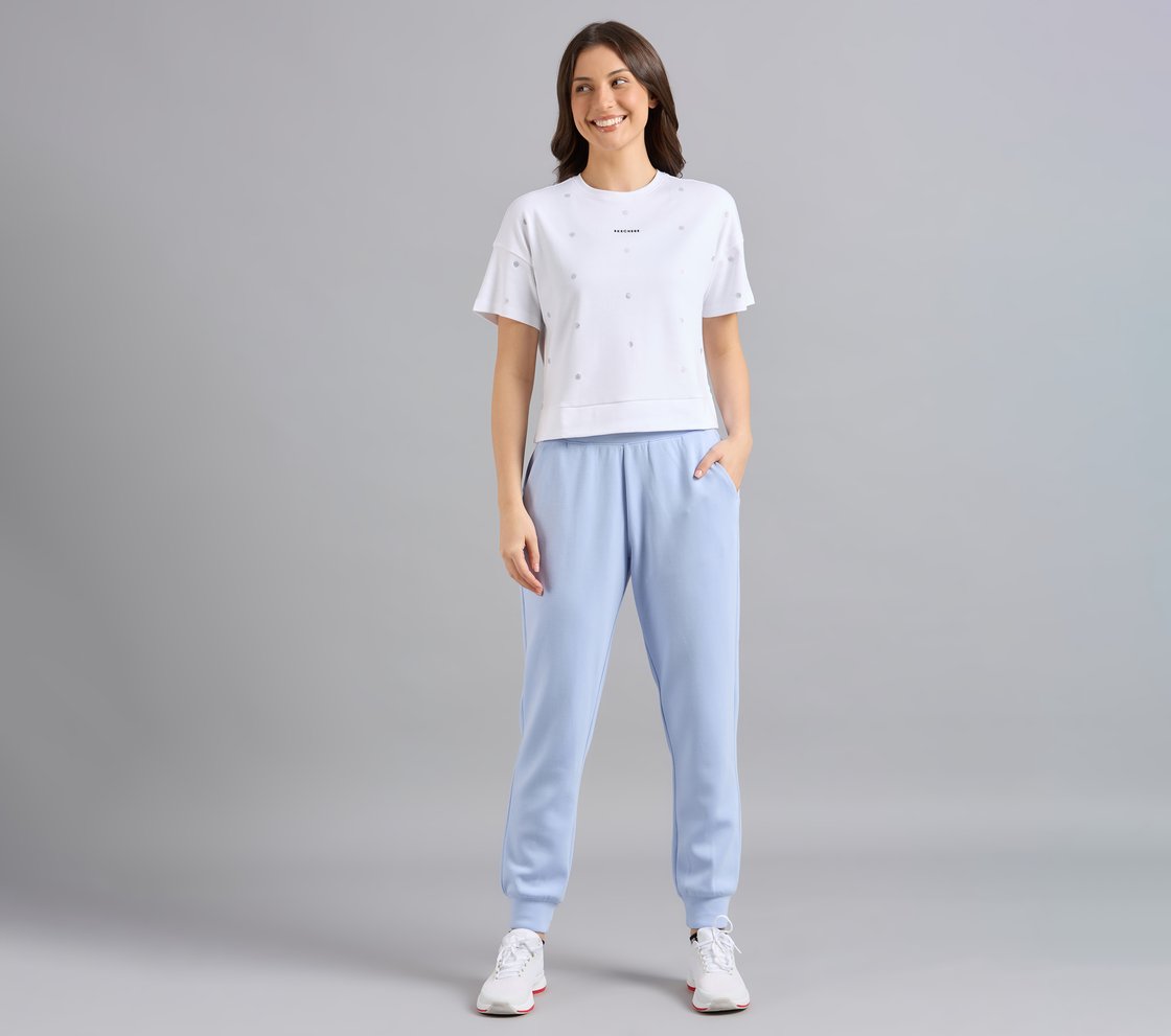 ALL OVER RHINESTONE T-SHIRT, WHITE Apparel Right View