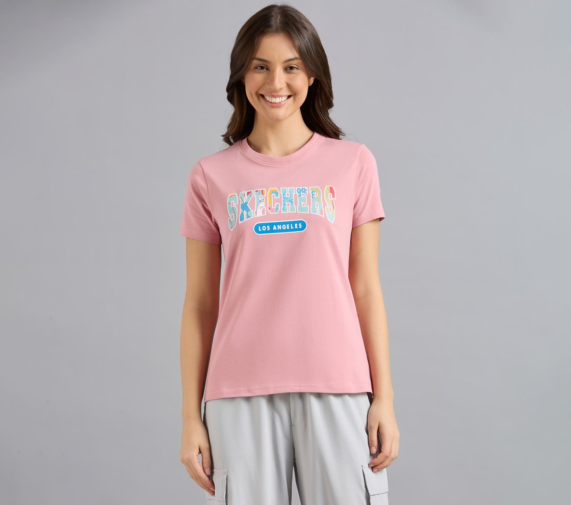 VARSITY DOODLE TSHIRT, PURPLE/YELL Apparel Lateral View
