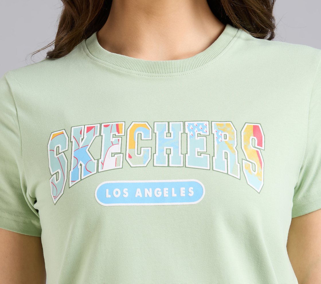VARSITY DOODLE TSHIRT, YELLOW/BLUE Apparel Right View