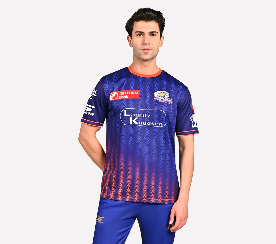MUMBAI INDIANS: IPL TRAINING REPLICA JERSEY 2025, ROYAL/NAVY/LIME Apparel Lateral View