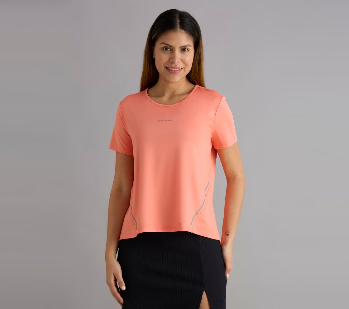 REFLECTIVE TAPE DETAILED TEE, NEON YELLOW/ORANGE Apparel Lateral View