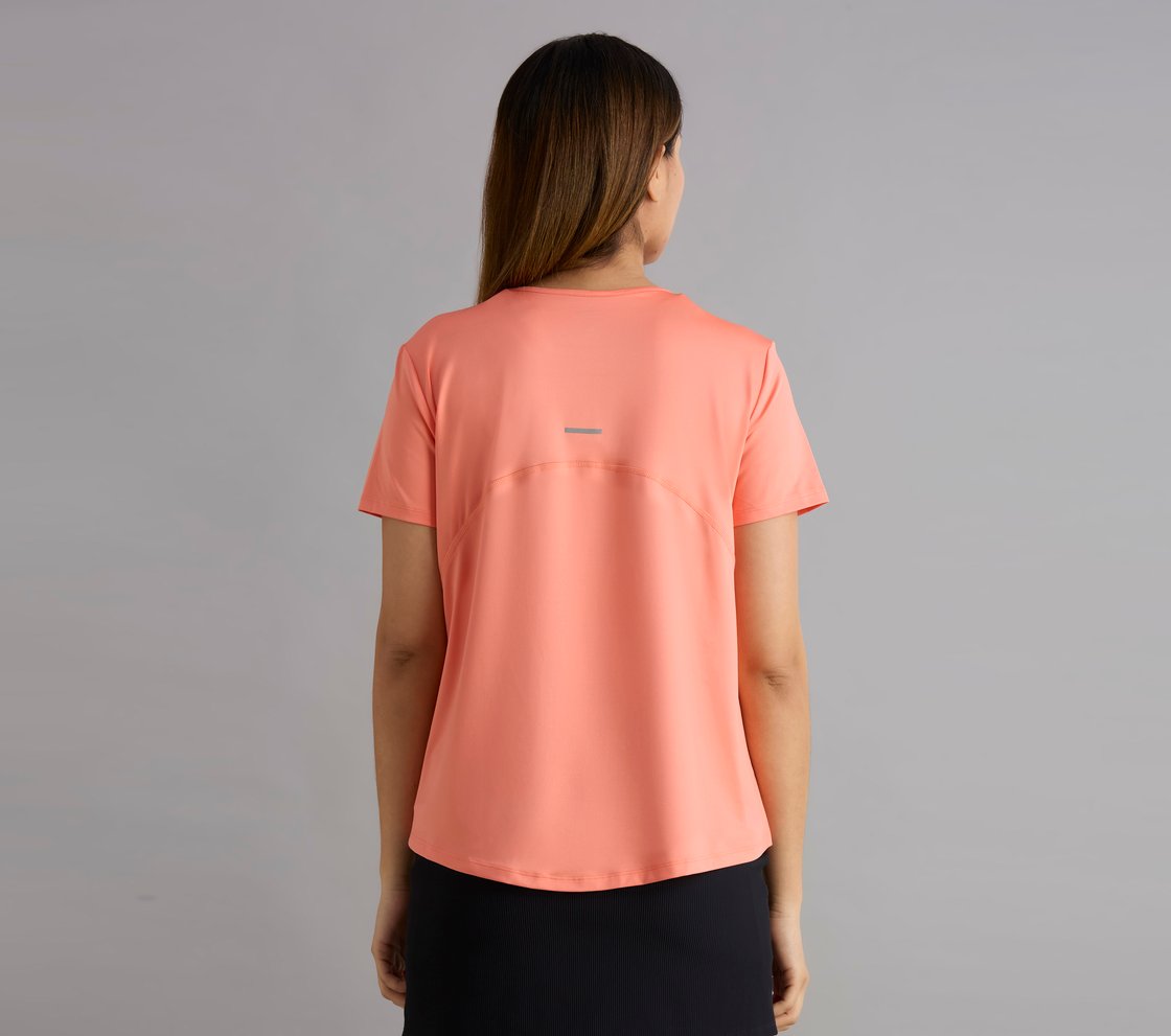REFLECTIVE TAPE DETAILED TEE, NEON YELLOW/ORANGE Apparel Left View