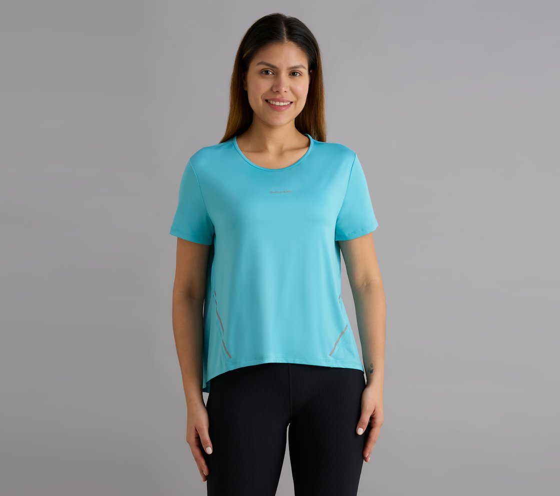 REFLECTIVE TAPE DETAILED TEE, TAUPE/BLUE