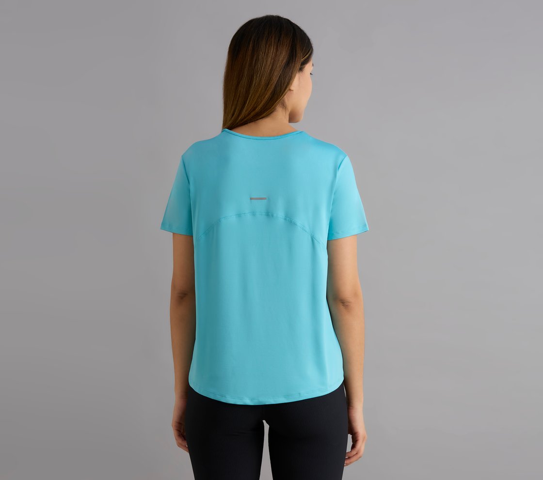 REFLECTIVE TAPE DETAILED TEE, TAUPE/BLUE Apparel Left View