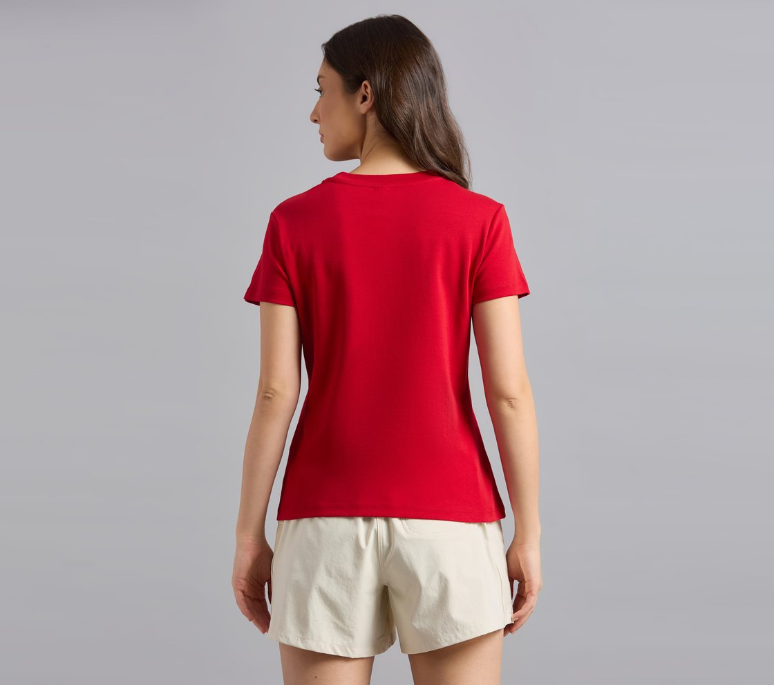 BASIC BRANDED INTERLOCK TEE, GRAY/RED Apparel Left View