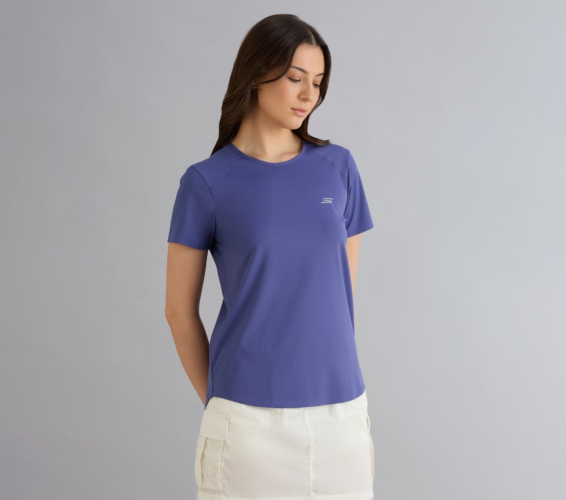 BONDED PERFORMANCE T-SHIRT, WHITE/PINK/PERIWINKLE