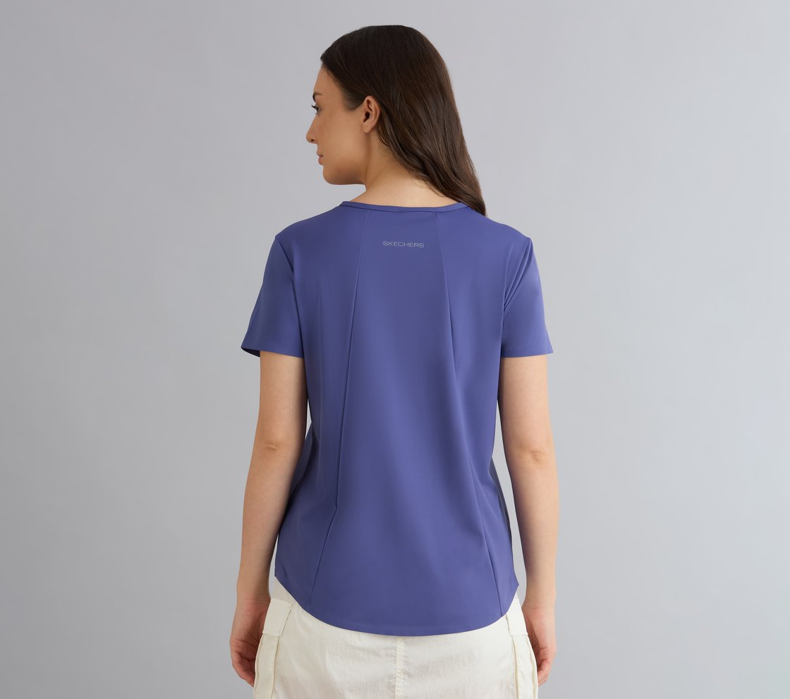 BONDED PERFORMANCE T-SHIRT, WHITE/PINK/PERIWINKLE Apparel Left View