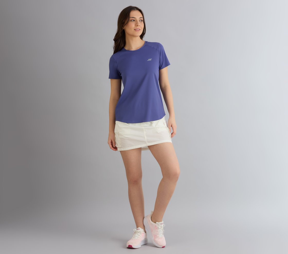 BONDED PERFORMANCE T-SHIRT, WHITE/PINK/PERIWINKLE