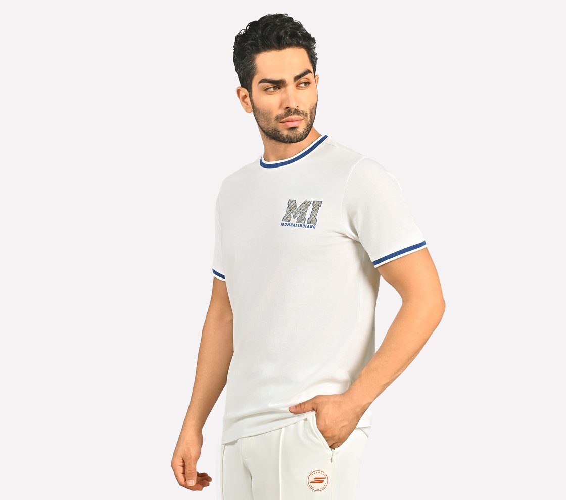 MUMBAI INDIANS: BACK PRINT T-SHIRT, WHITE Apparel Top View