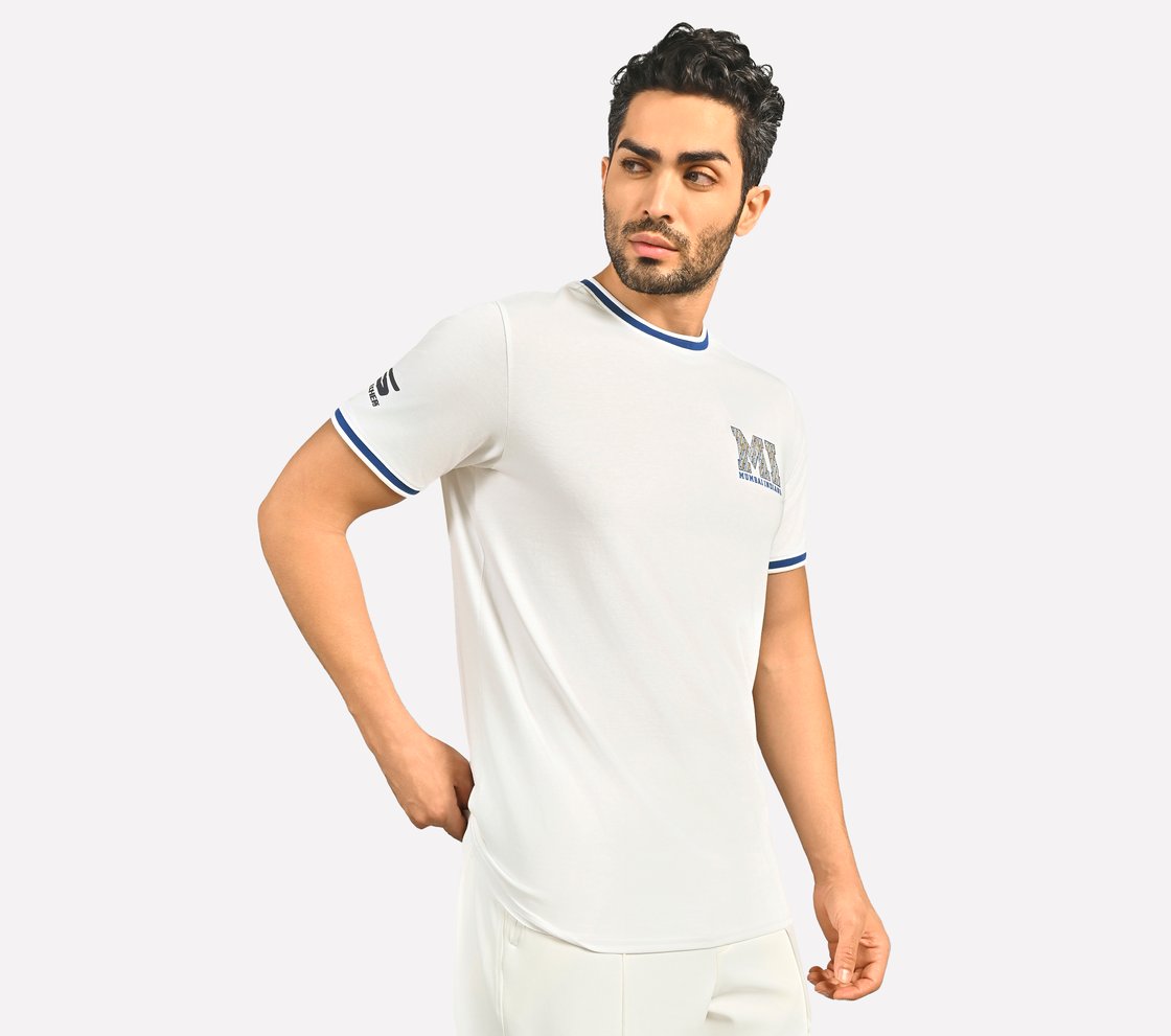 MUMBAI INDIANS: BACK PRINT T-SHIRT, WHITE Apparel Bottom View