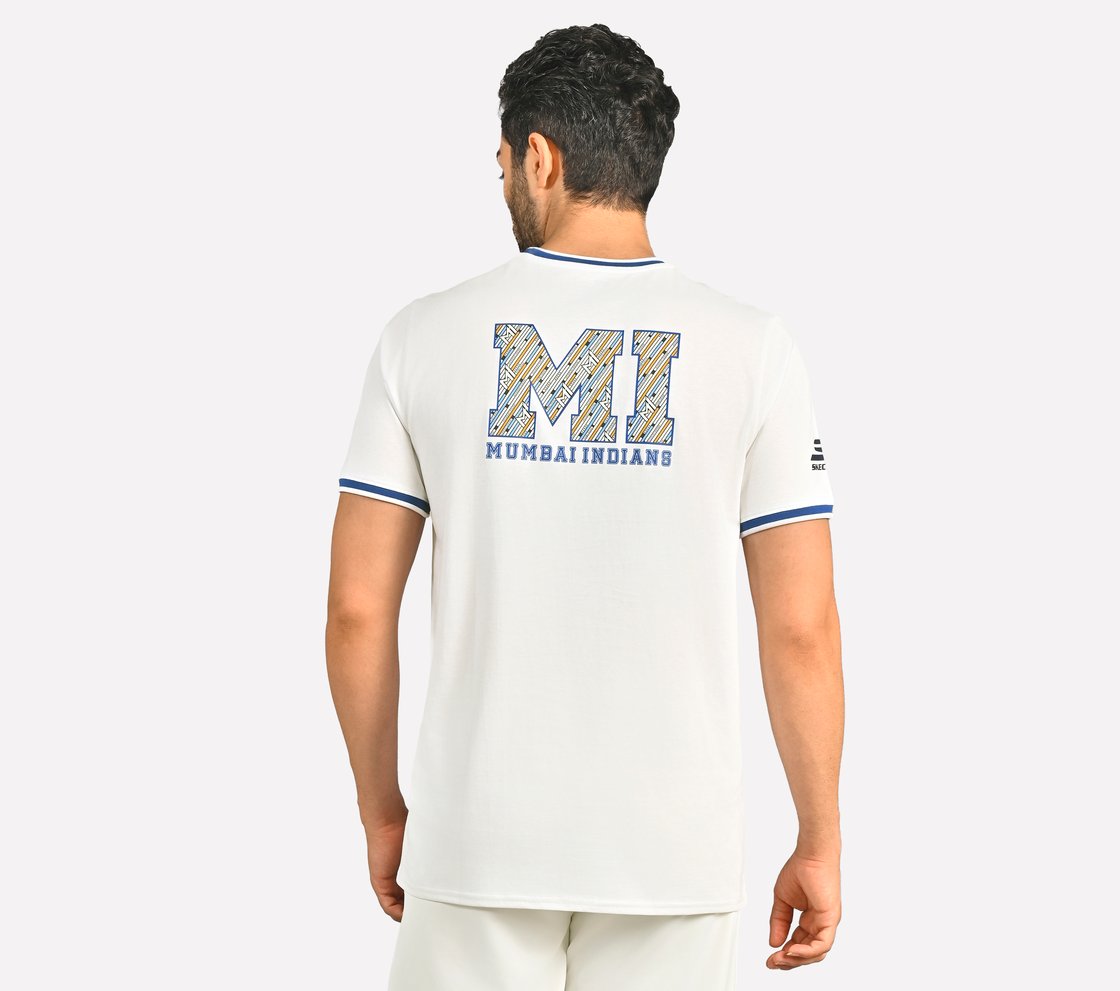 MUMBAI INDIANS: BACK PRINT T-SHIRT, WHITE Apparel Left View