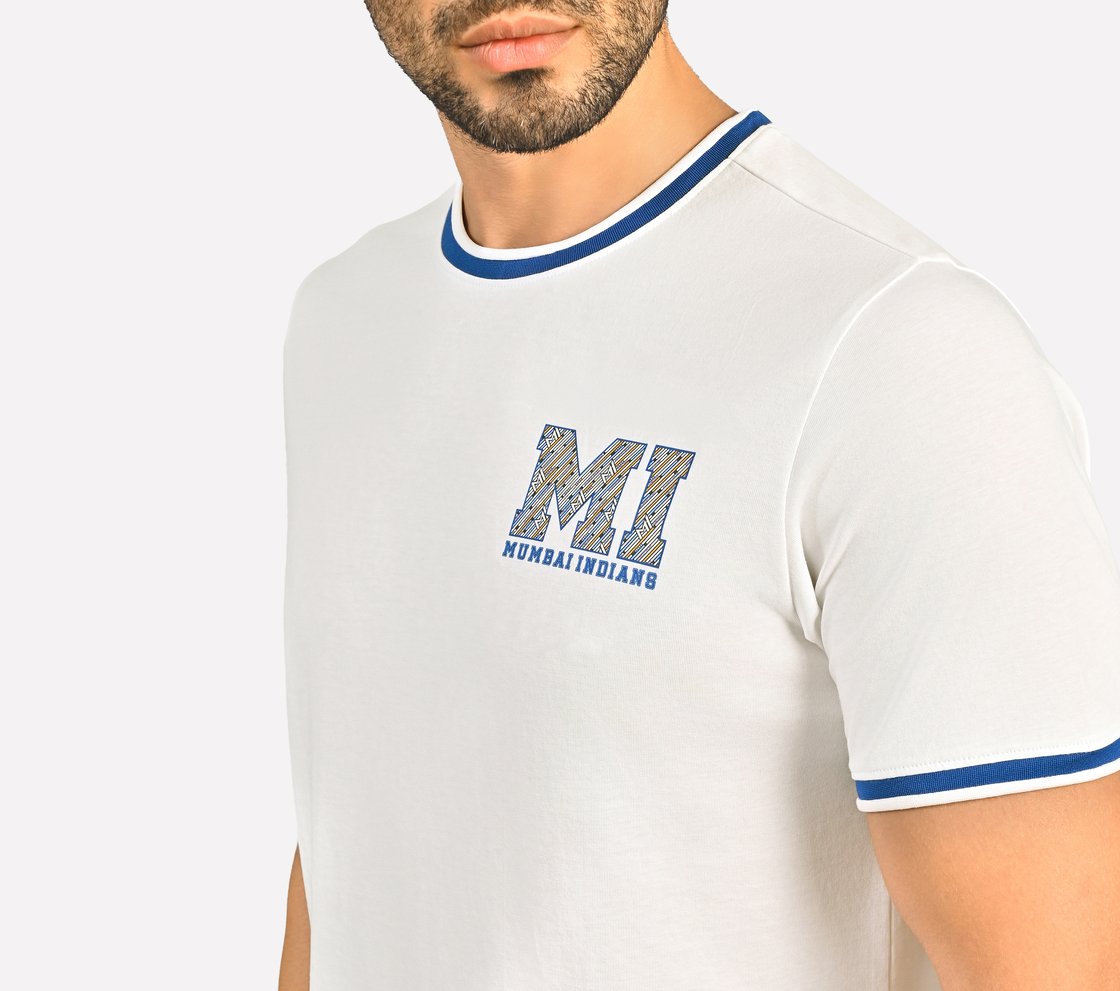 MUMBAI INDIANS: BACK PRINT T-SHIRT, WHITE