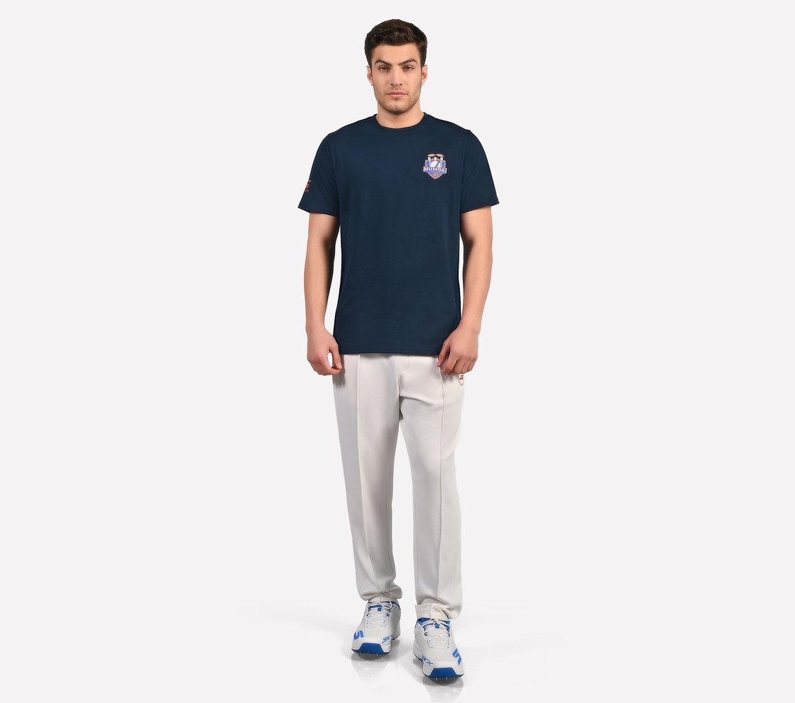 MUMBAI INDIANS: WICKET HD T-SHIRT, NAVY/PERIWINKLE Apparel Right View