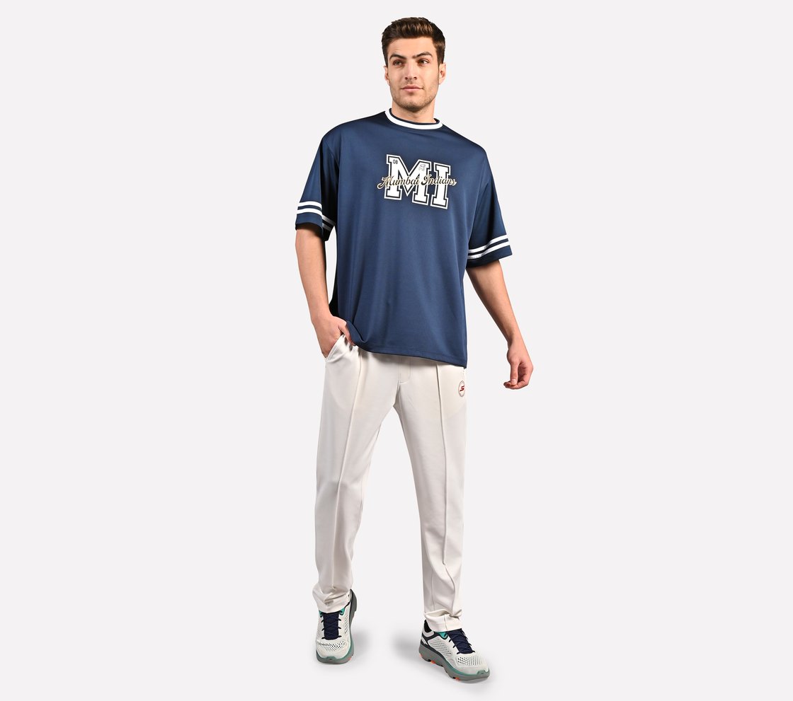 MUMBAI INDIANS: MESH T-SHIRT, NAVY/PERIWINKLE