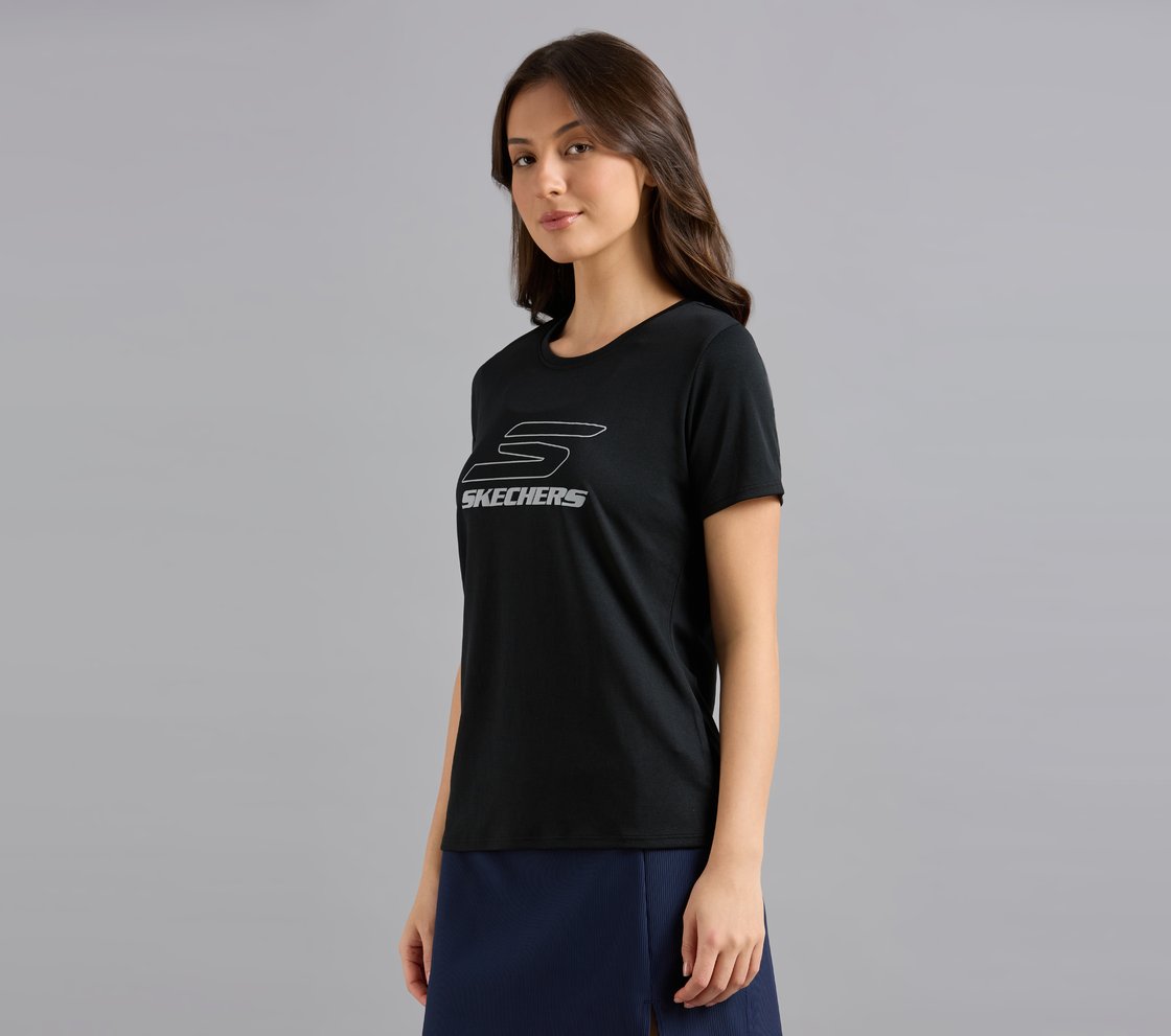 PERFORMANCE RUNNING T-SHIRT, BLACK Apparel Top View