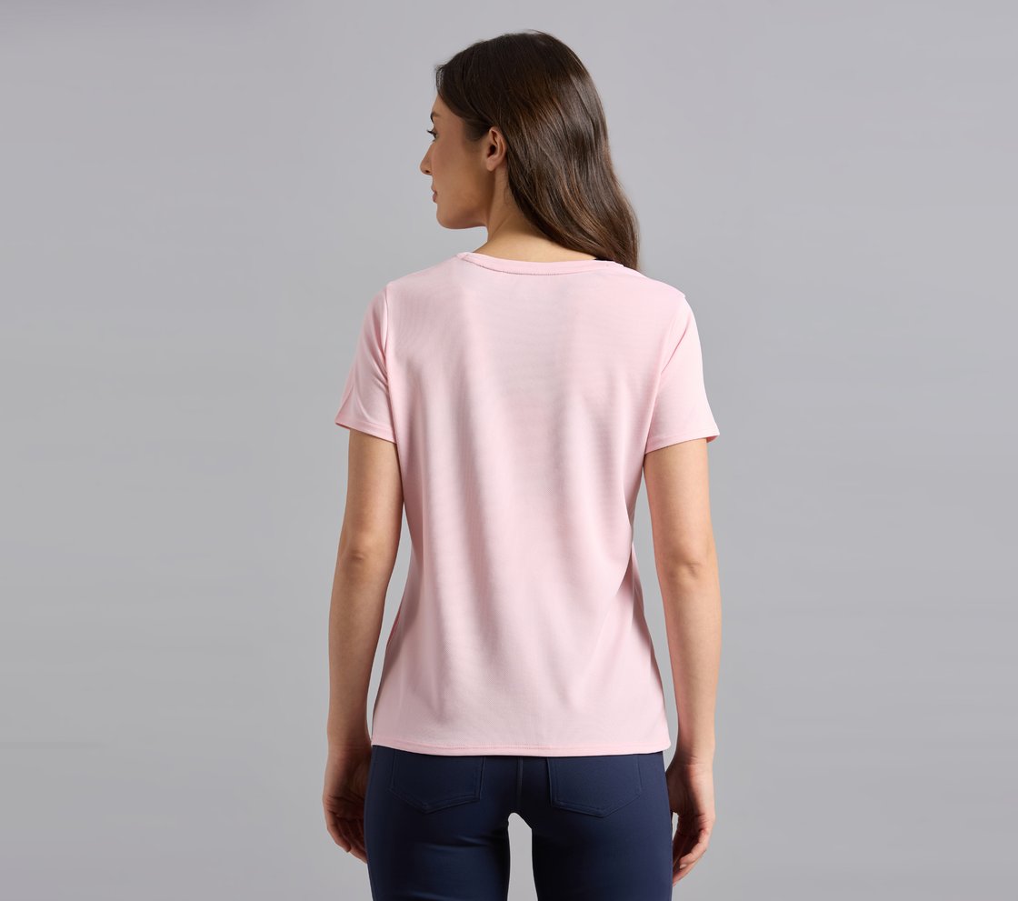 PERFORMANCE RUNNING T-SHIRT, WHITE/PINK Apparel Left View
