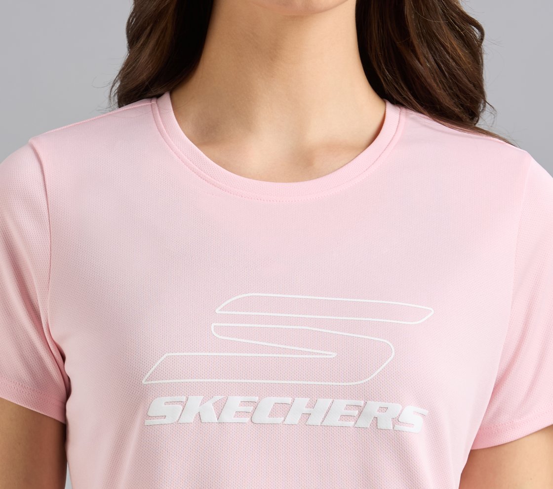 PERFORMANCE RUNNING T-SHIRT, WHITE/PINK Apparel Right View