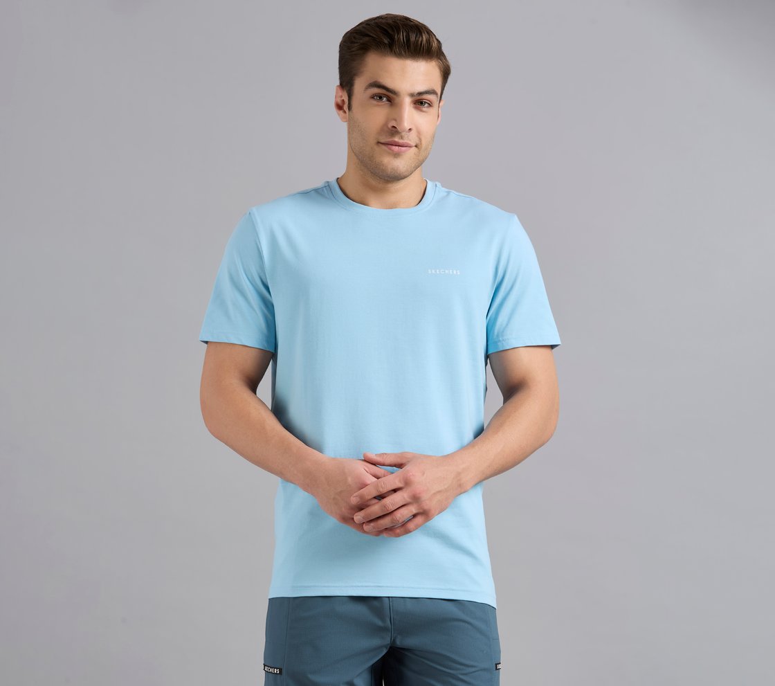 ESSENTIAL BRANDING T SHIRT, GRAY/AQUA/PINK Apparel Lateral View