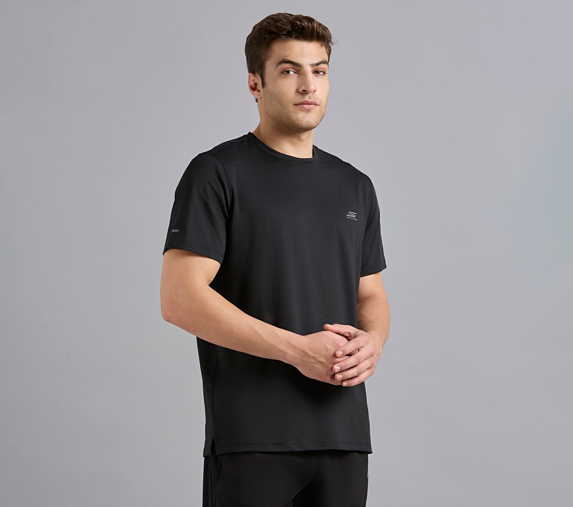 SKECHERS BACK LOGO TEE, BLACK