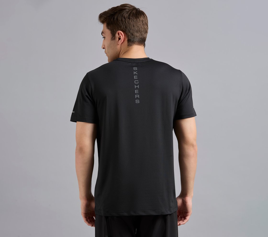 SKECHERS BACK LOGO TEE, BLACK